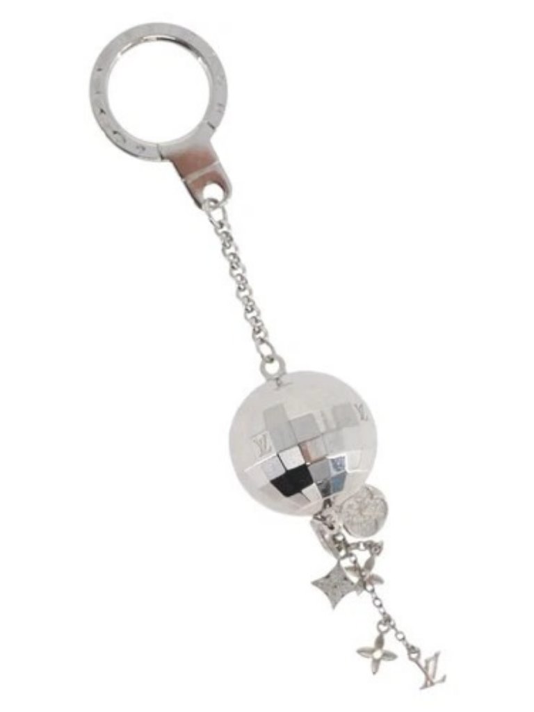 Louis Vuitton Mirror Ball Porte Cles Key Holder Silver M65378 Lv Auth Lnz442